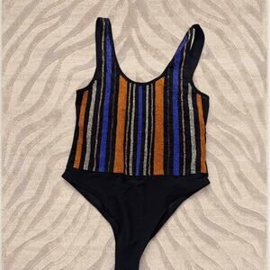 Hours beaded mesh bodysuit